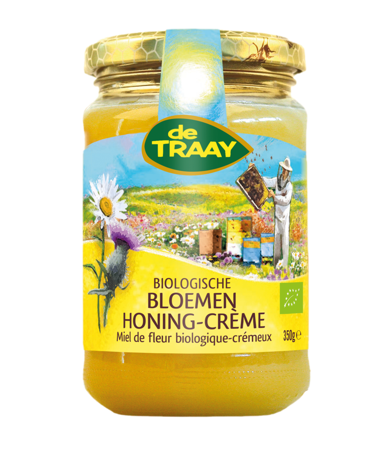 Bloemenhoning Cr&egrave;me BIO 350 gram - De Traay