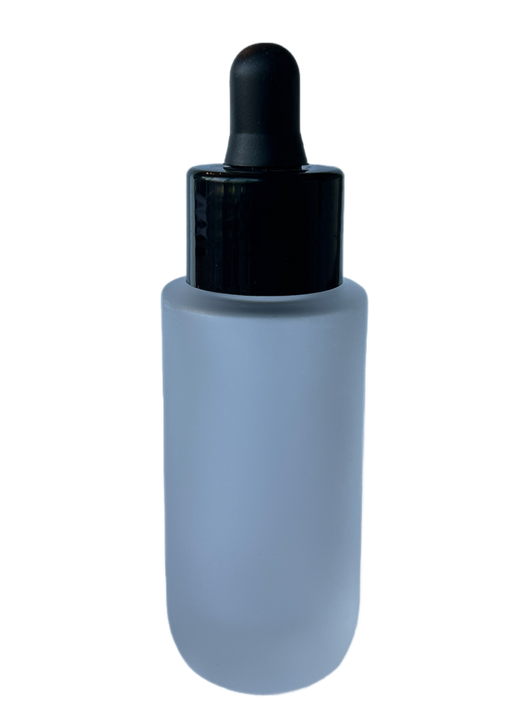 Glazen skincare pipetflesje 30 ml van mat glas met luxe glazen druppelaar voor serum, olie en lotion.
