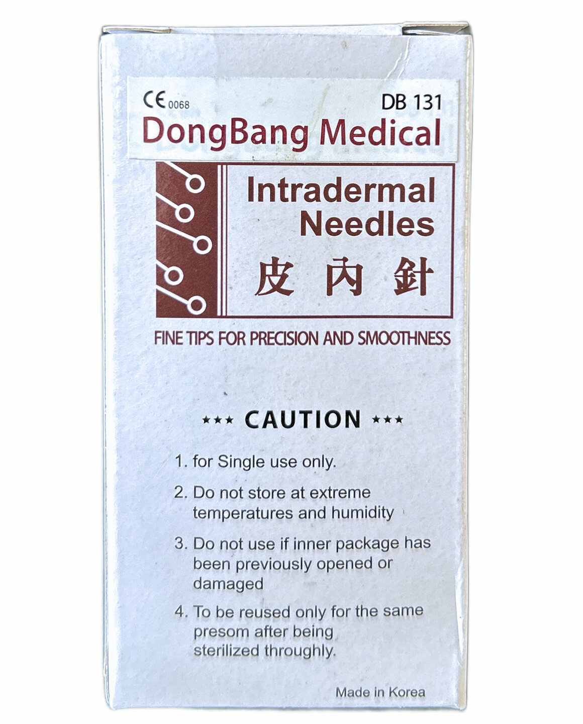 DongBang DB131 intradermale 3 mm naalden met praktisch lushandvat.