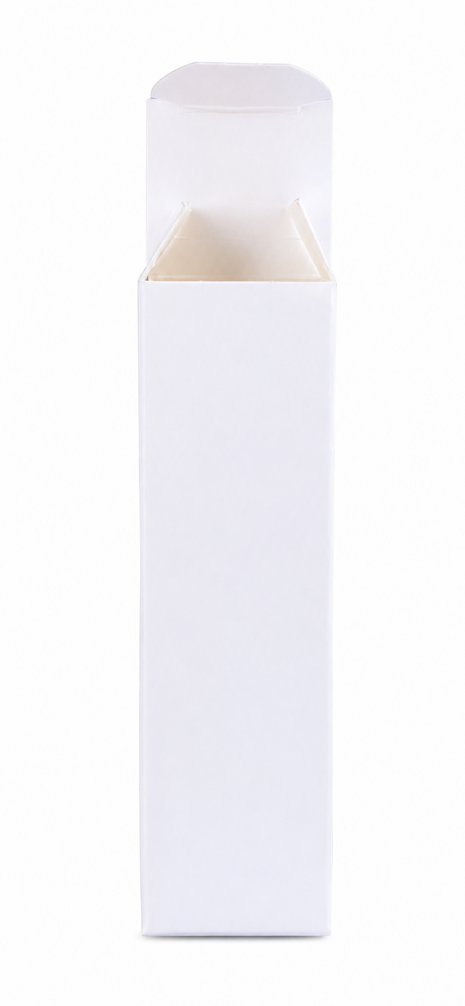wit kartonnen doosje voor 5 en 10 ml DIN 18 flesjes
