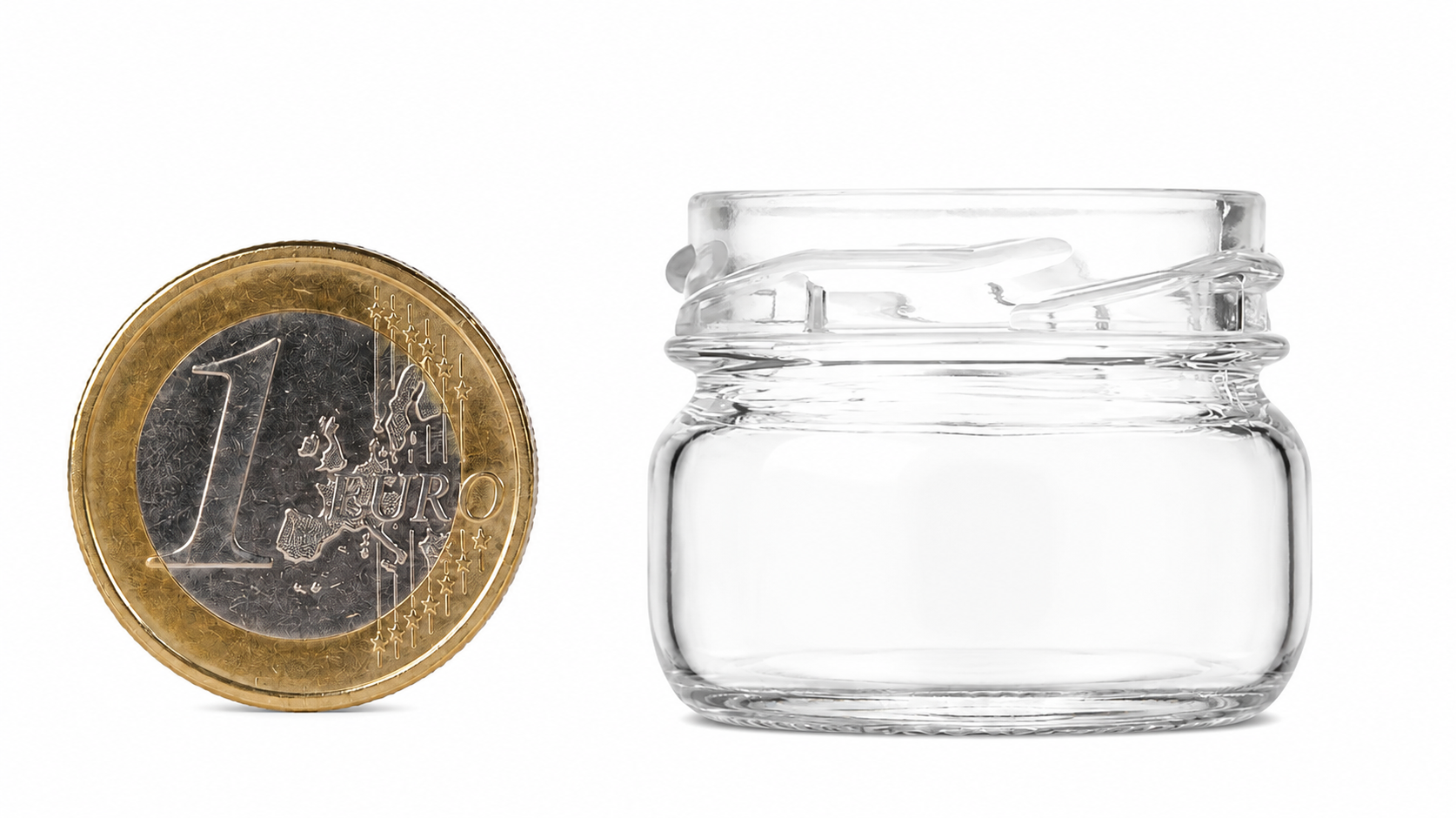 Mini jampotje 28 ml helder glas zonder deksel