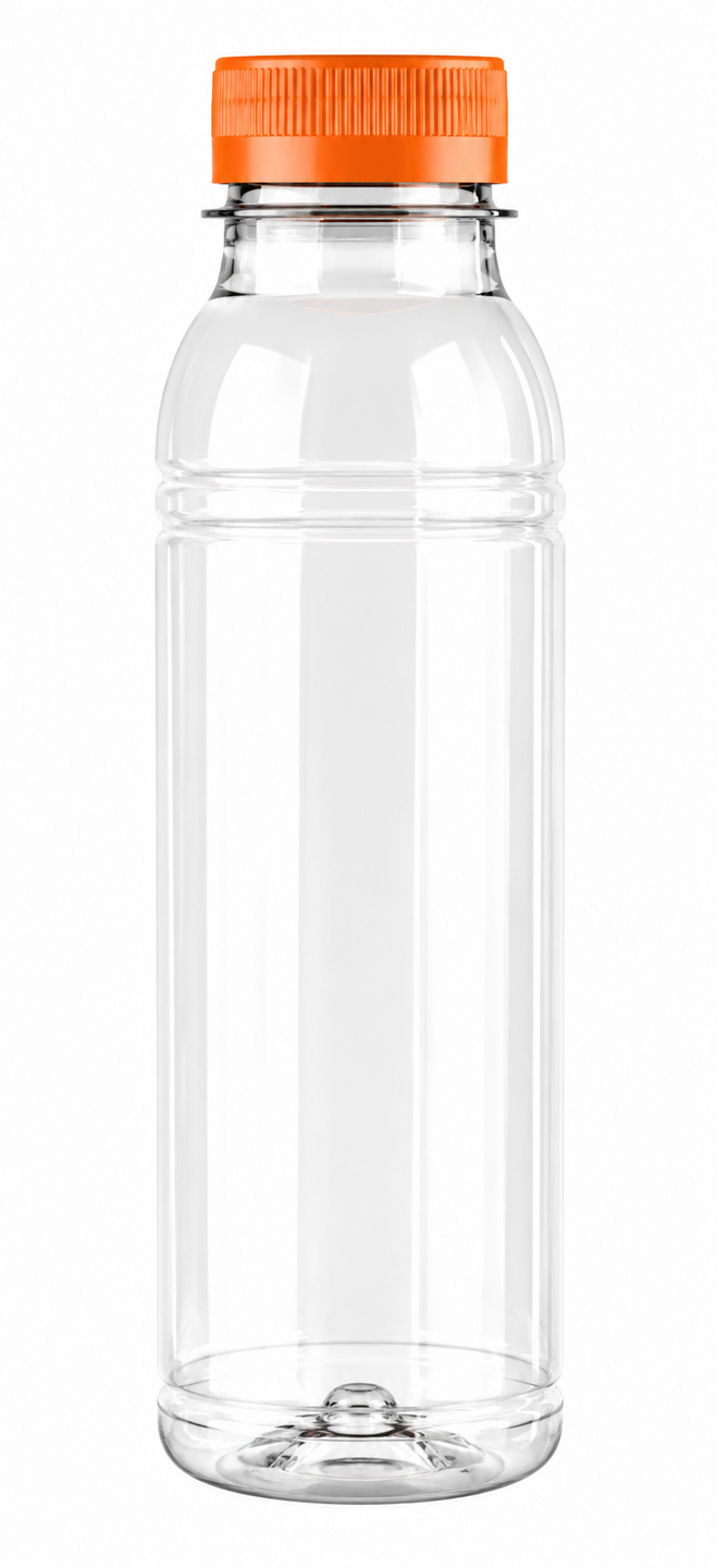 330 ml rPET sapfles met oranje draaidop