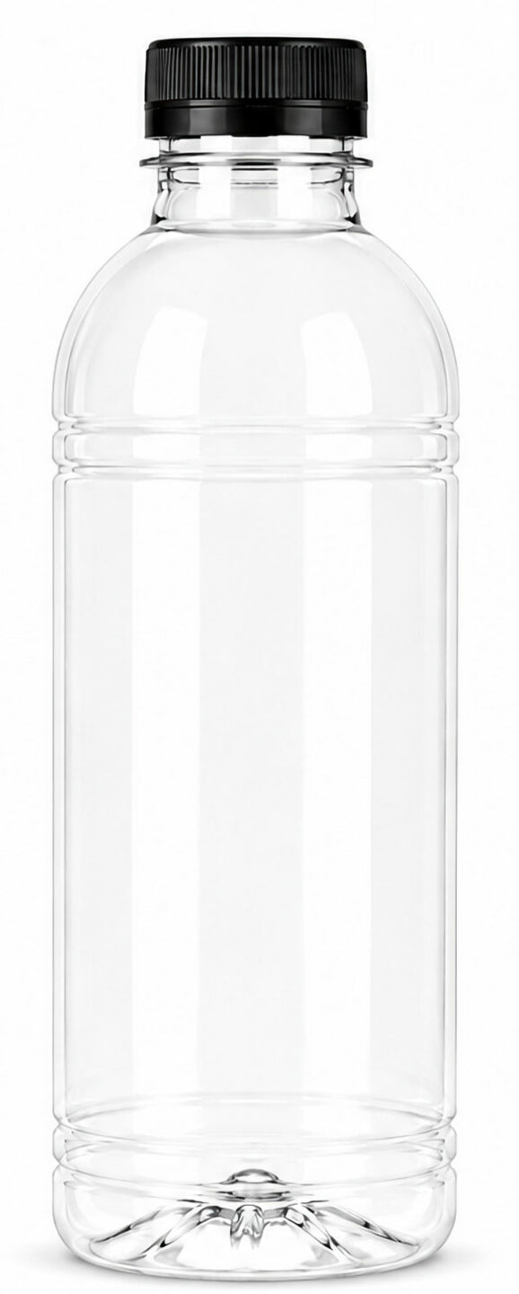 1000 ml rPET sapfles met zwarte draaidop