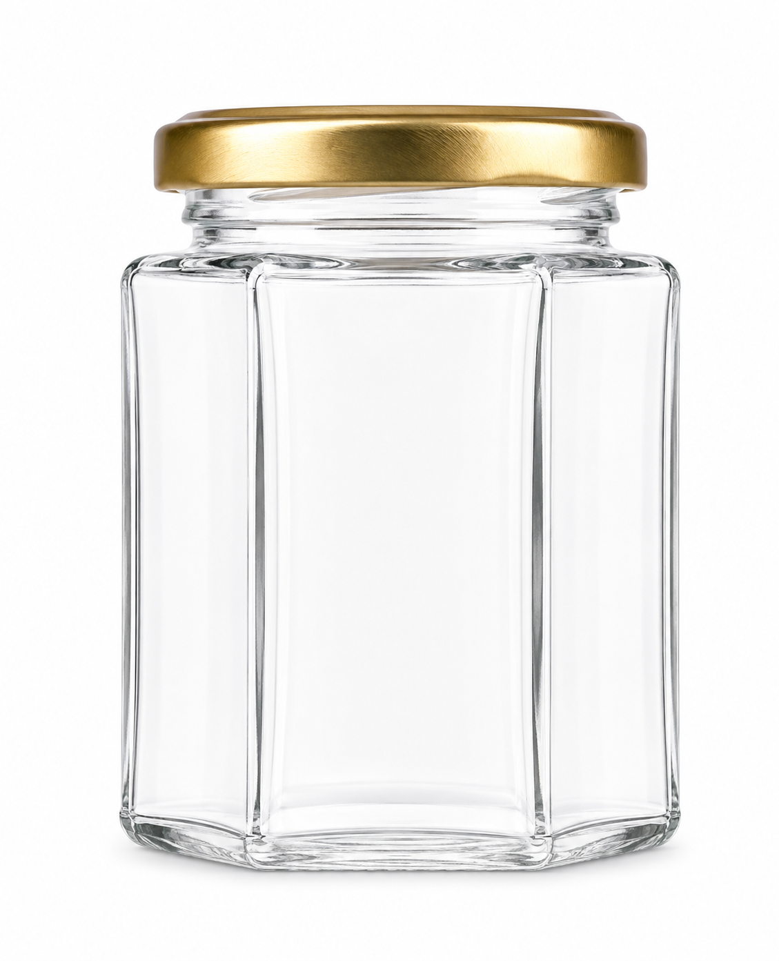 196ml-zeshoekig hexagonale-glazen-jampot-to58-zonder-deksel.jpg