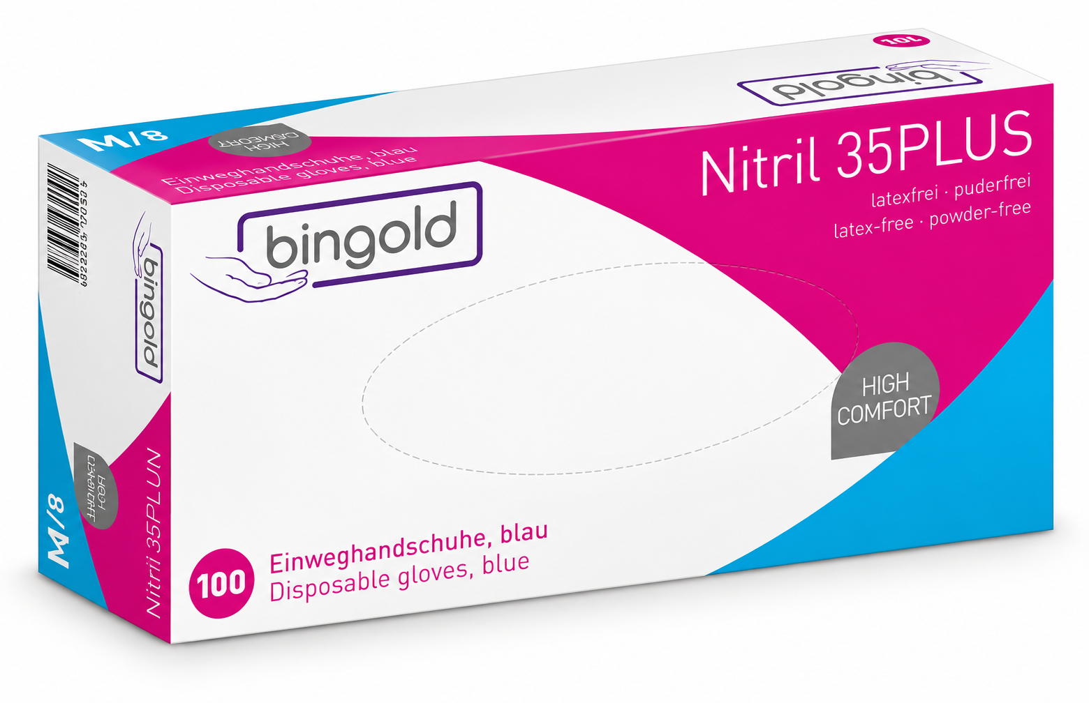 BINGOLD Nitril 50.300 blauwe nitril handschoenen 100 stuks