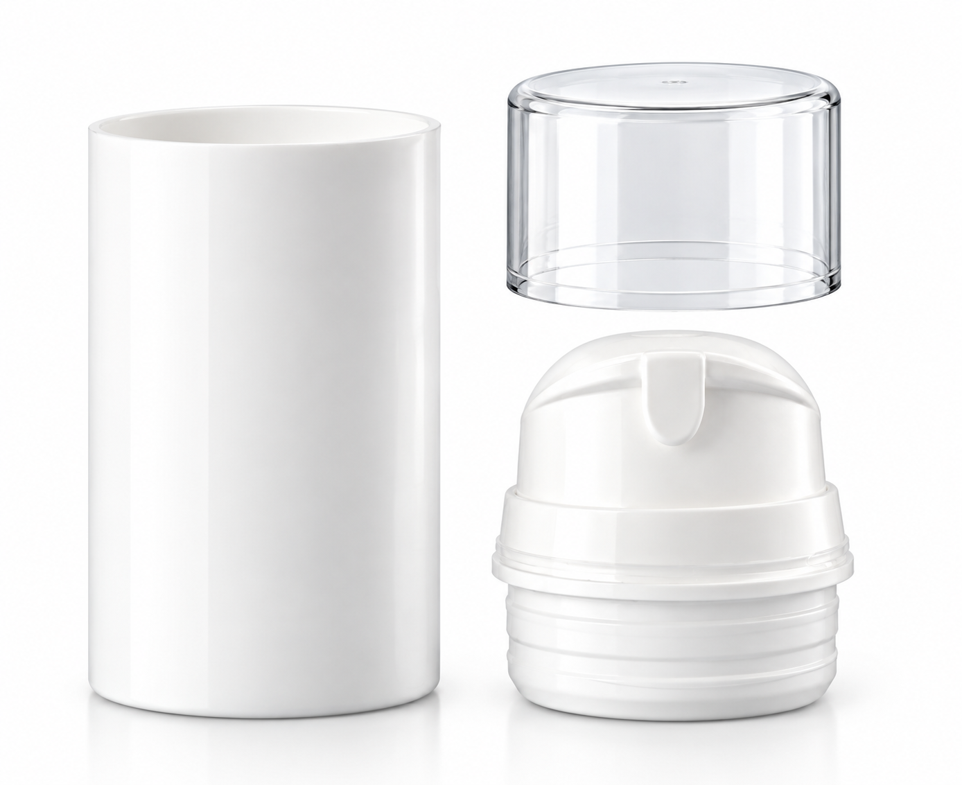 Wit airless pompflesje 100 ml met beschermkap
