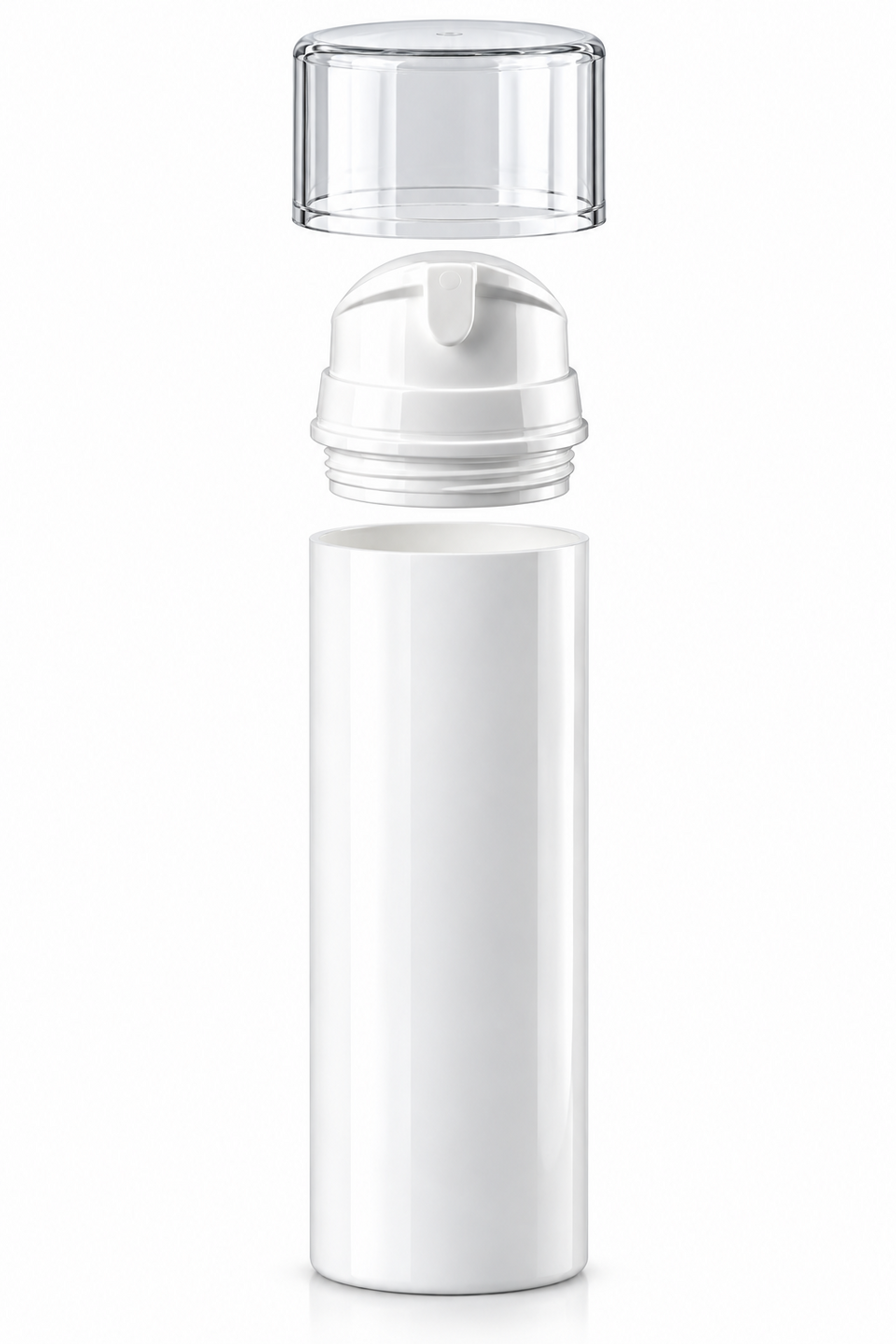 Wit airless pompflesje 150 ml met beschermkap