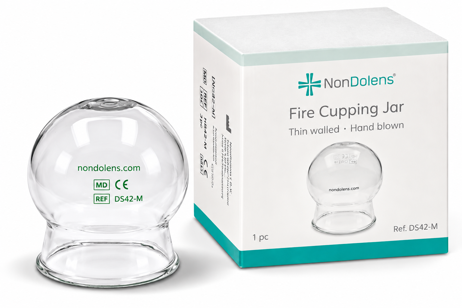 NonDolens vuurcupping glas XL &Oslash; 6,0 cm van borosilicaat