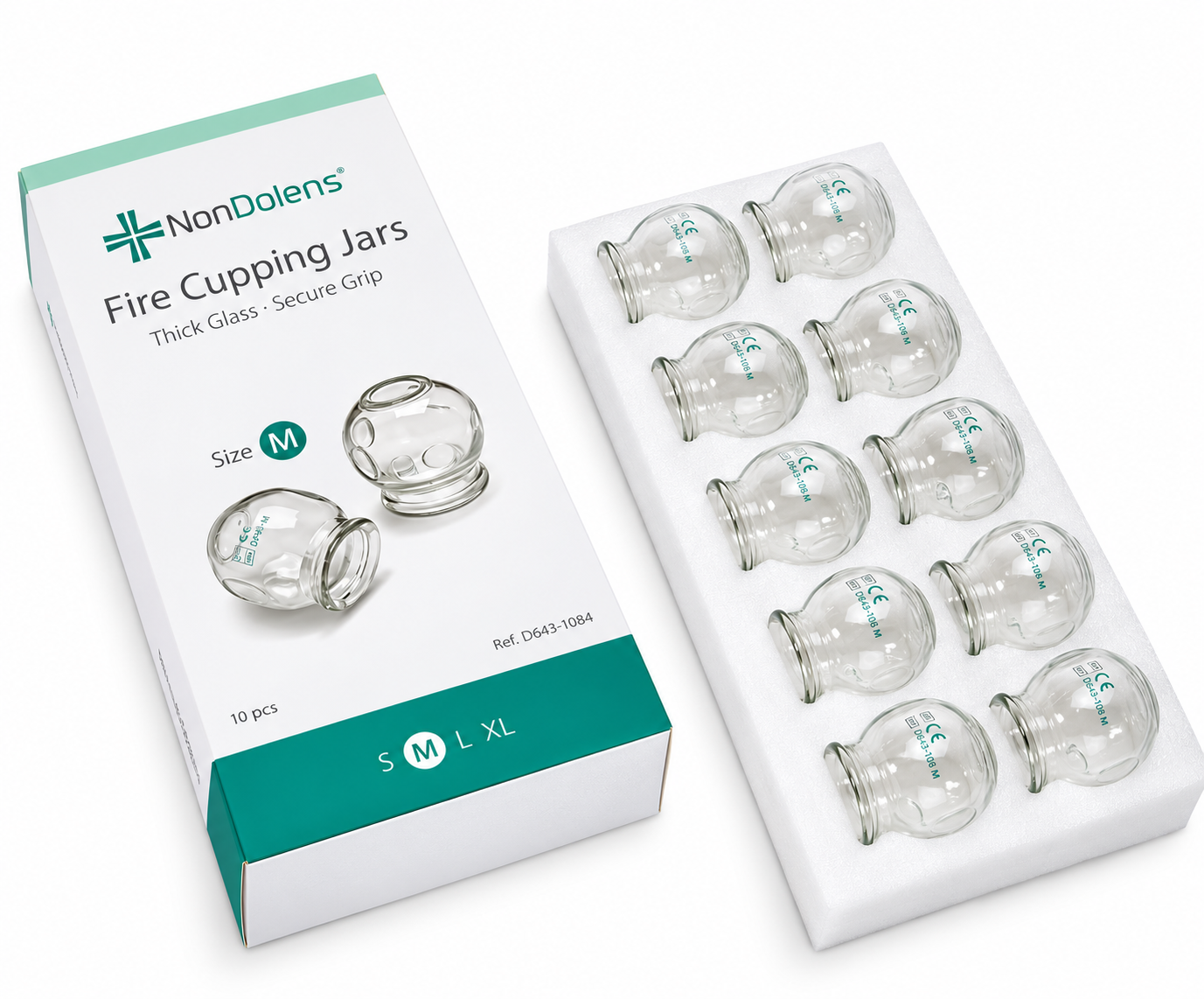 onDolens &ndash; Vuurcupping Glazen Set M &Oslash; 4,8 cm &ndash; 10 Stuks