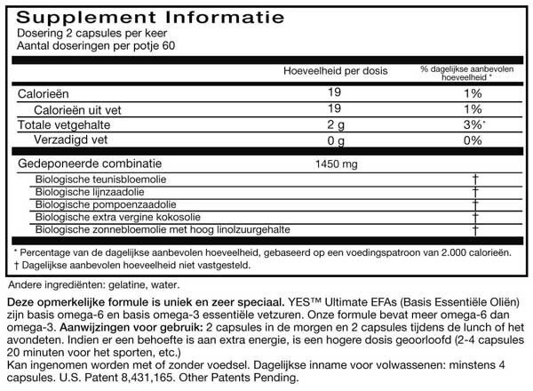 Yes Essenti&euml;le vetzuren capsules