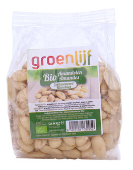 Groenlijf Biologisch Geblancheerde Amandelen 200 gram
