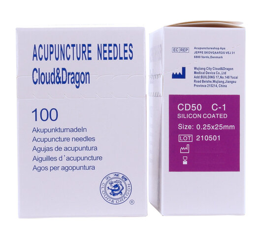 Cloud & Dragon Gesiliconiseerde Acupunctuurnaald - 0,25x25mm - 100st