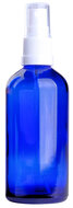 Fles 100ml blauw met Witte Spraydop / Verstuiver