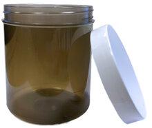 Zalfpot  Pillenpot - Kunststof Fum&eacute;e - incl. Deksel - 250ml  rookglas