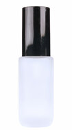 Glazen pompflesje 30 ml van mat glas met luxe doseerpomp en overcap.