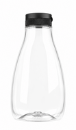 PET sausfles / knijpfles 425 ml met zwarte flip-top dop