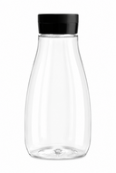 PET sausfles / knijpfles 250 ml met zwarte flip-top dop