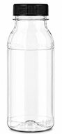 rPET sapfles 250 ml transparant met zwarte draaidop