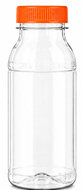 250 ml rPET sapfles met oranje draaidop gevuld als voorbeeld