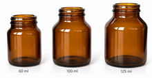 JayCap poederpotten van amber glas in drie maten