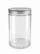 transparante kunststof pot 400 ml met aluminium schroefdeksel