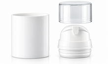 Witte airless dispenser 50 ml met transparante kap