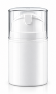 Witte airless dispenser 50 ml met transparante kap