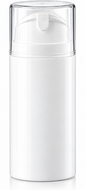 Witte airless dispenser 100 ml met transparante kap