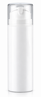 Witte airless dispenser 150 ml met transparante kap