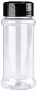 Strooibus 100 ml PET helder met zwart strooideksel