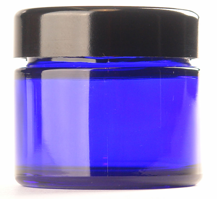 Zalfpot / crèmepot kobalt blauw glas 50ml