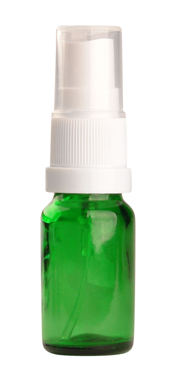 Fles 10ml groen met Witte Spraydop / Verstuiver