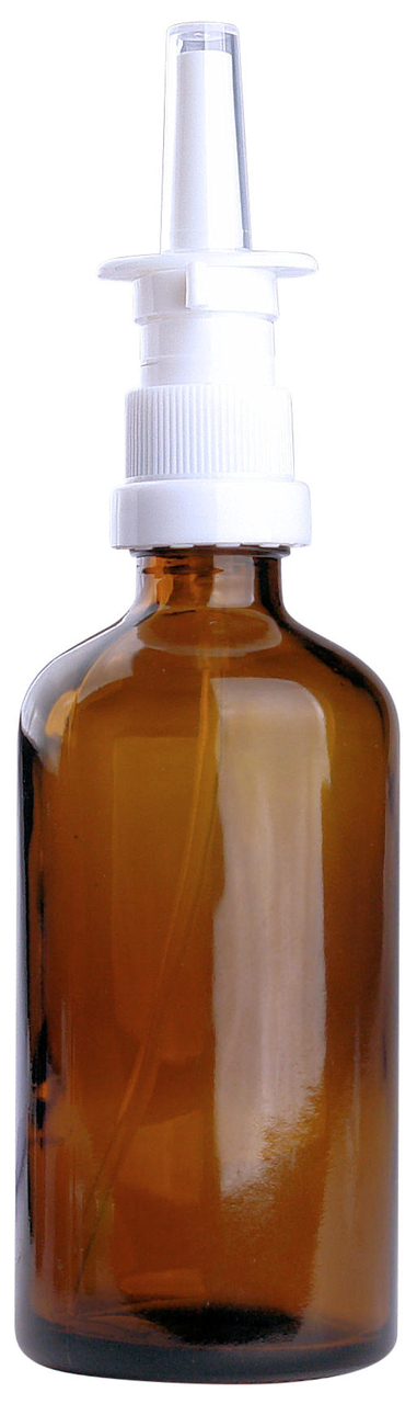 Fles 100ml amber met Neusverstuiver / Neussprayer