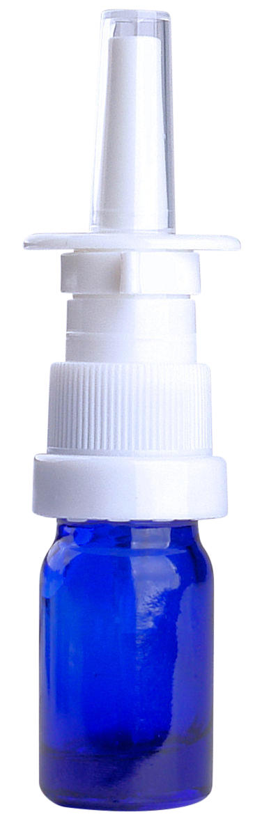 Fles 5ml blauw met Neusverstuiver / Neussprayer