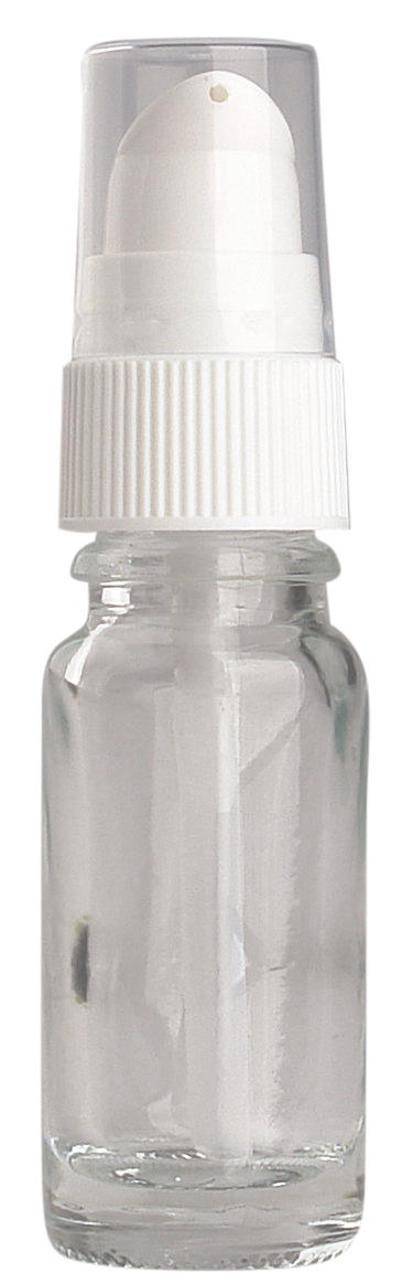 Fles 10ml amber met Serum pompje / Dispenser  