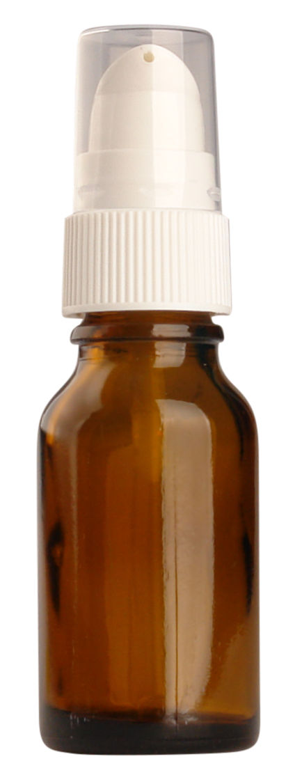 Fles 15ml amber met Serum pompje / Dispenser  