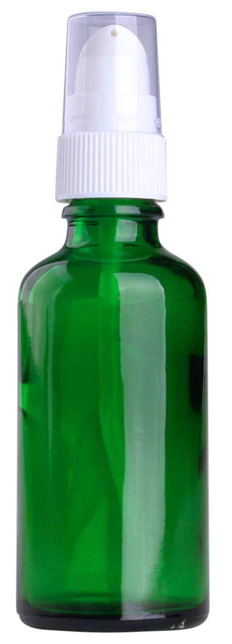 Fles 50ml groen met Serum pompje / Dispenser 