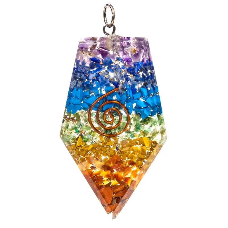 Pendentif Orgonite Pentagone Multicolore
