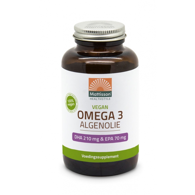 Vegan Omega-3 Algenolie - DHA 210mg & EPA 70mg - 120 capsules - Mattisson