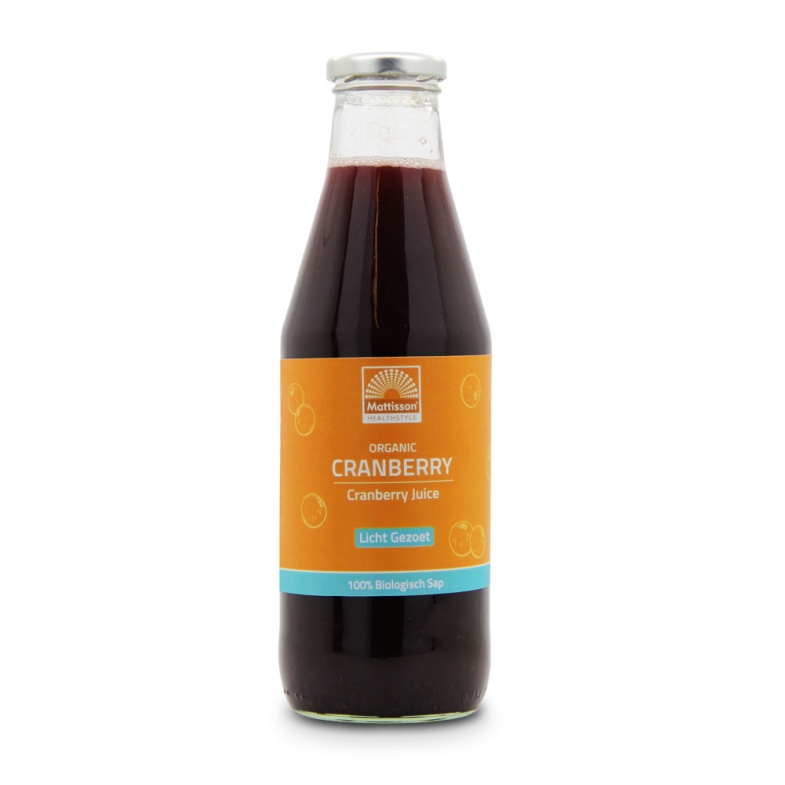 Biologische Cranberry Sap - Licht gezoet - 750 ml - Mattisson