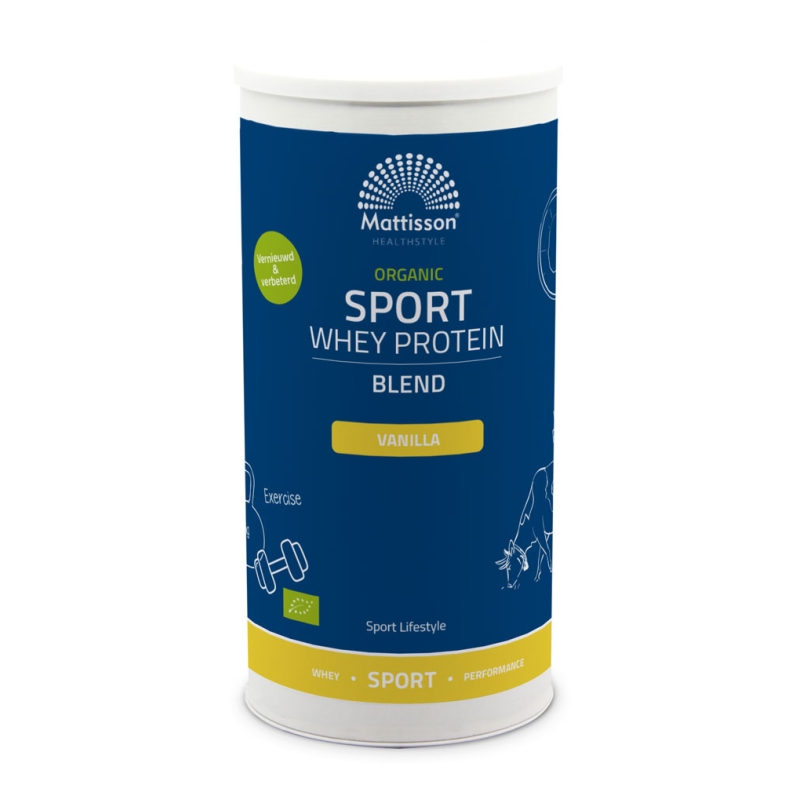 Biologische Sport Wei Proteïne Blend 63% - Vanille - 450 g - Mattisson