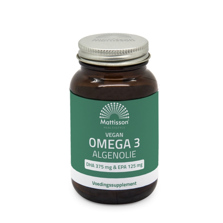 Vegan Omega-3 Algenolie 500 mg - DHA 375 mg & EPA 125 mg - 60 capsules - Mattisson