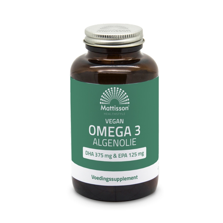 Vegan Omega-3 Algenolie 500 mg - DHA 375 mg & EPA 125 mg - 120 capsules - Mattisson