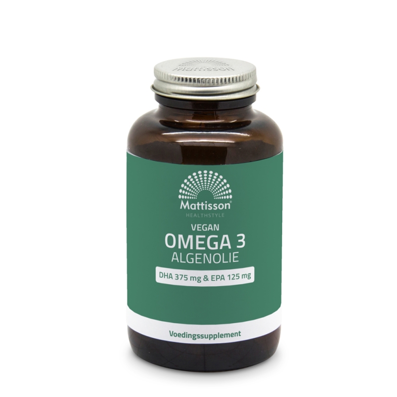 Vegan Omega-3 Algenolie 500 mg - DHA 375 mg & EPA 125 mg - 180 capsules - Mattisson