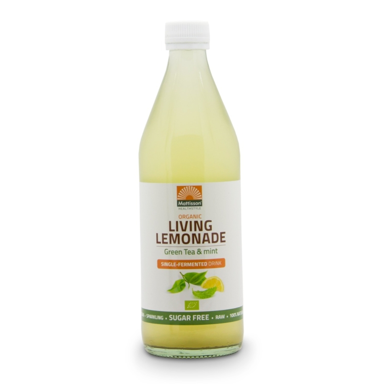 Biologische Living Lemonade - Groene thee & Munt - 500 ml - Mattisson