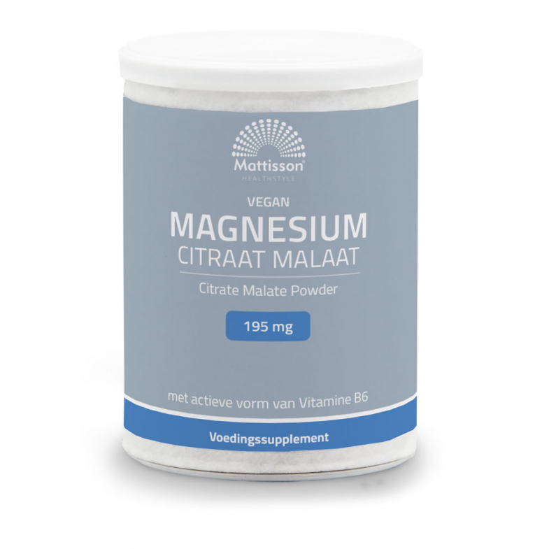  Magnesium Citraat Malaat Poeder 195 mg - 125 gram - Mattisson