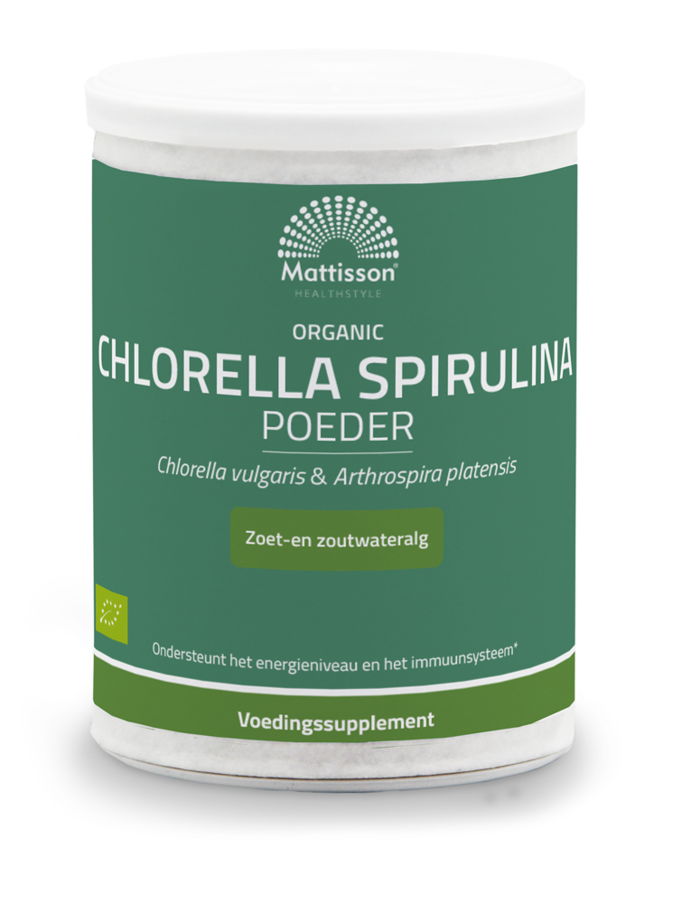 Biologische Chlorella Spirulina Poeder - 125g - Mattisson
