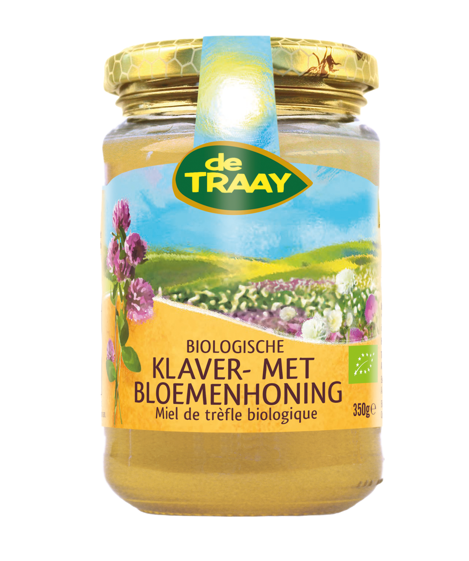 Klaver- met Bloemenhoning BIO 350 gram - De Traay