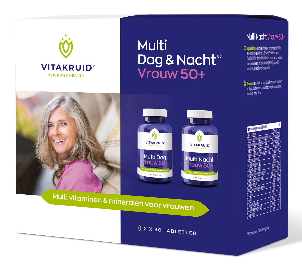 Multi Dag & Nacht Vrouw&reg; 50+ - 2 x 90 tabletten - Vitakruid