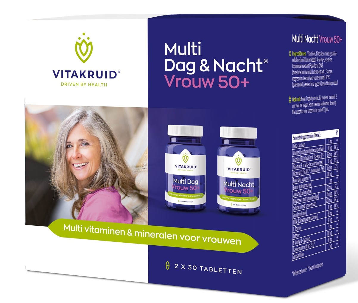 Multi Dag & Nacht Vrouw&reg; 50+ - 2 x 30 tabletten - Vitakruid